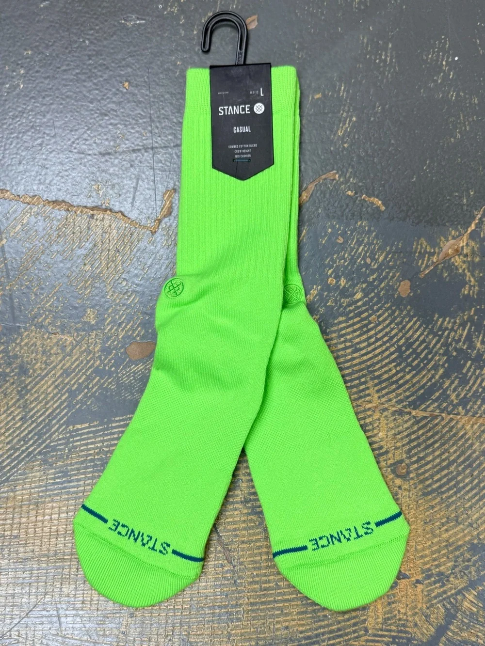 Stance Combed Cotton Fluorescent Neon Green Crew Socks Icon